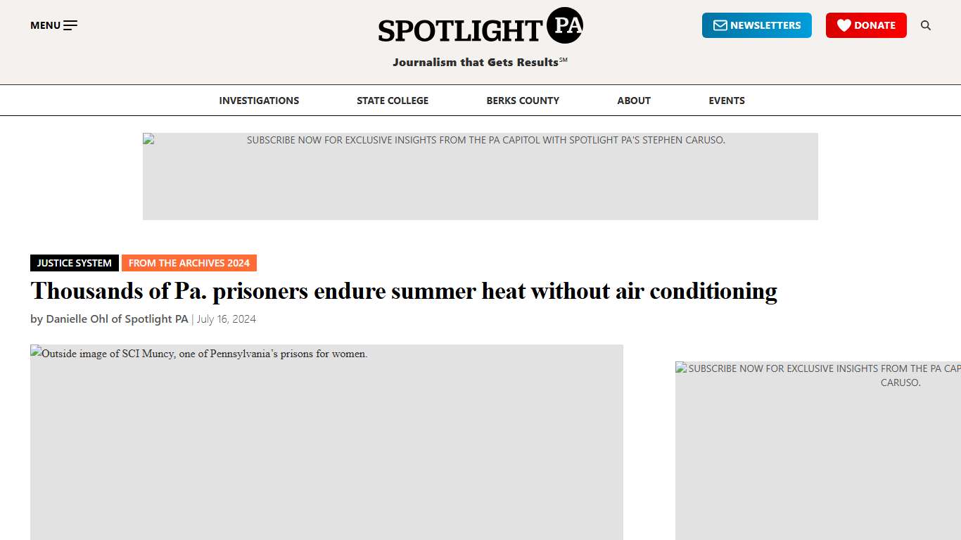 Many Pa. prisoners endure summer heat without A/C • Spotlight PA
