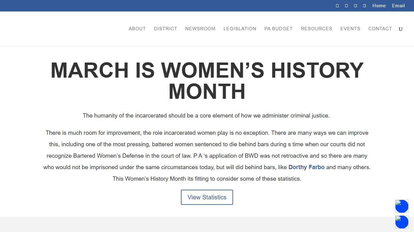 March is Women's History Month - Senator Sharif Street