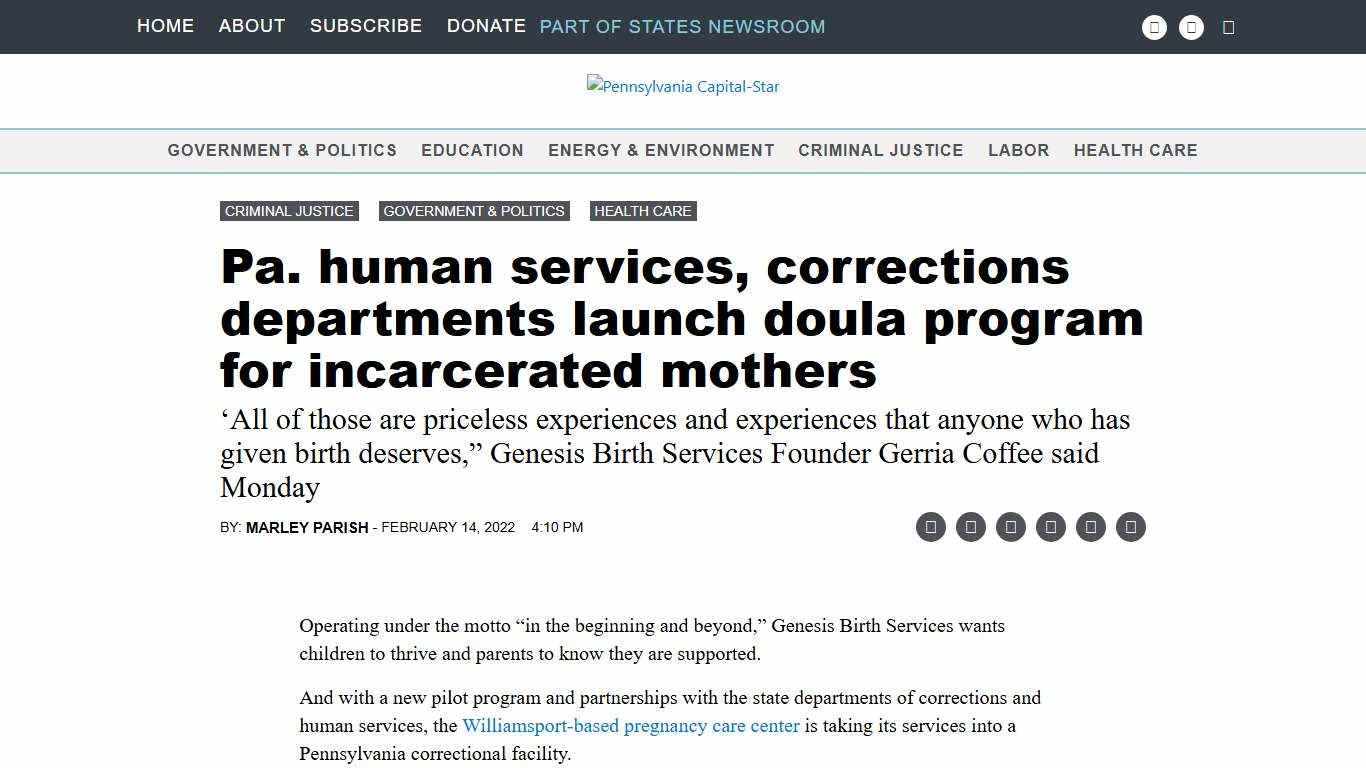 Pa. human services, corrections departments launch doula program for incarcerated mothers • Pennsylvania Capital-Star